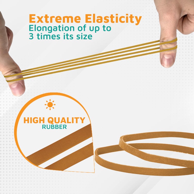 PlasticMill Plastic Mill Rubber Bands Thick Size #33 | Natural Durable RubberBands 100 Count /pack | 3 1/2 x 1/8" Multi-Purpose Band | Elastics large Long Rubber for Office Supply, File Folders, box, Books, gifts, Notebook| - Image 4